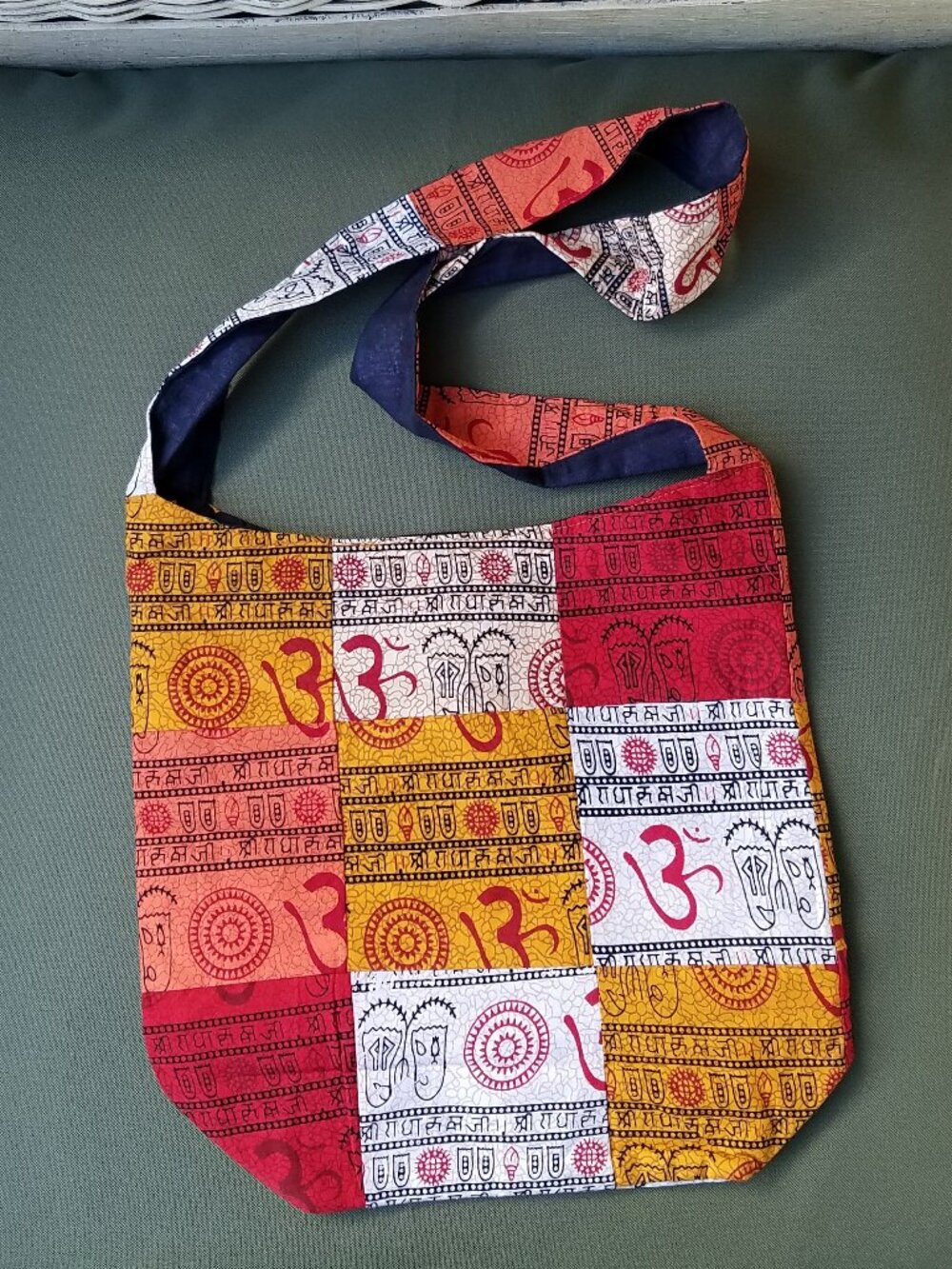 🧡 Handmade Patchwork Om Cotton Tote Bag 🧡 - Picture 3 of 4